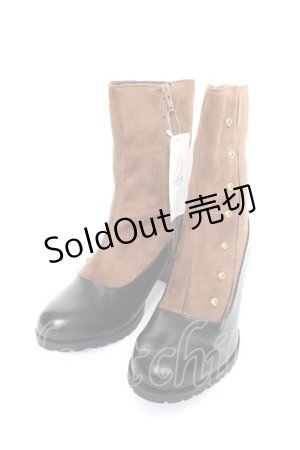 画像: axes femme / 連ボタン配色ブーツ L 茶 Y-25-11-22-045-AX-SH-SZ-ZY