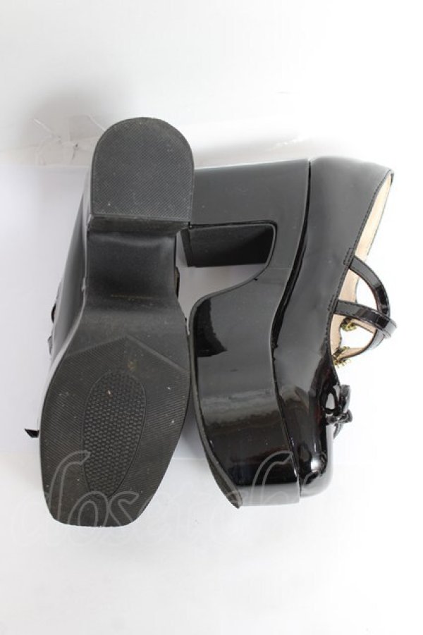 画像5: evelyn / エナメル厚底シューズ M 黒 Y-25-11-22-047-LO-SH-SZ-ZY (5)