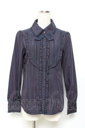 画像: axes femme / タイ付きストライプブラウス   Y-25-11-22-049-AX-BL-SZ-ZY