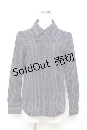 画像: axes femme / タイ付きストライプブラウス   Y-25-11-22-049-AX-BL-SZ-ZY