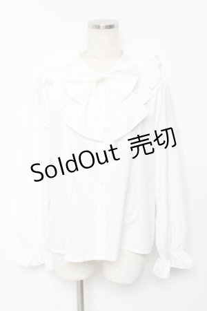 画像: axes femme POETIQUE / ビッグリボン付き丸襟ブラウス M 白 Y-25-11-22-052-AX-BL-SZ-ZY