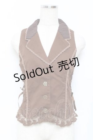 画像: axes femme / マリン刺繍ベスト M 茶 Y-25-11-22-058-AX-TO-SZ-ZY