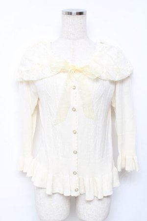 画像: axes femme / レース襟フェミニンカーデ M 生成り Y-25-11-22-061-AX-TO-SZ-ZY