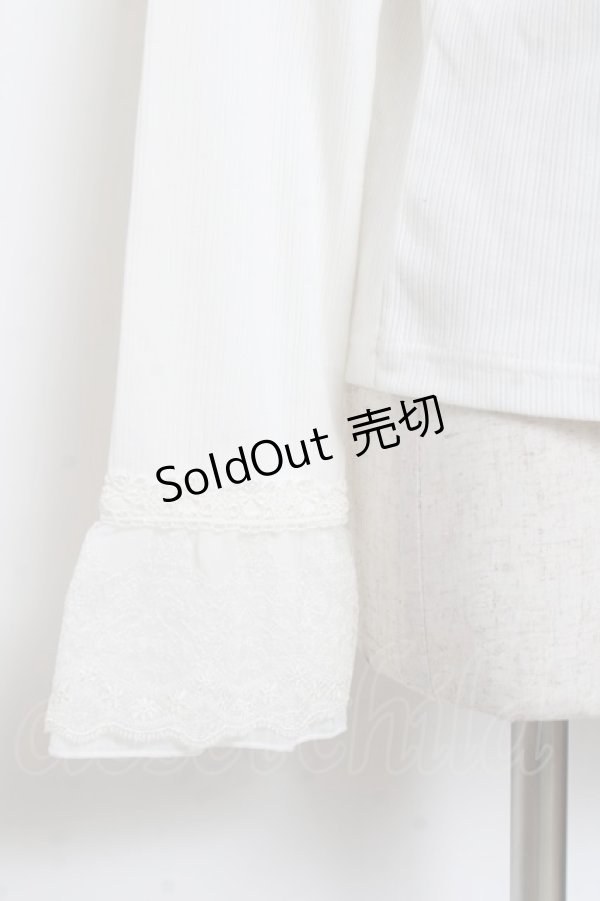 画像3: axes femme / バラネックレス風リブプルオーバー M 白 Y-25-11-22-062-AX-TO-SZ-ZY (3)