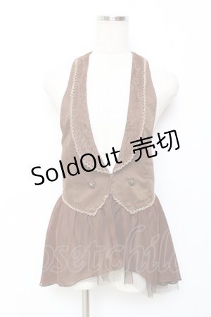 画像: axes femme / 裾シフォンジレ M 茶 Y-25-11-22-070-AX-TO-SZ-ZY