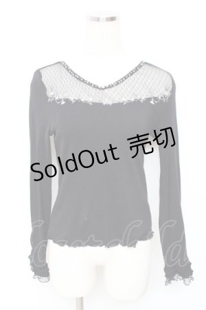 画像: axes femme / 襟元刺繍シャツ  クロ Y-25-11-22-072-AX-TO-SZ-ZY