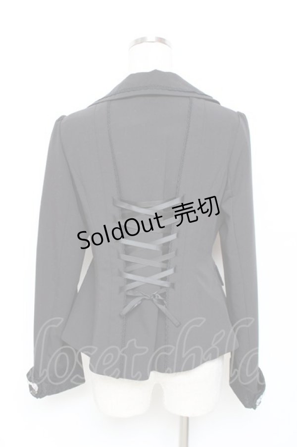 画像2: axes femme / バックレースアップジャケット M 黒 Y-25-11-22-080-AX-JA-SZ-ZY (2)
