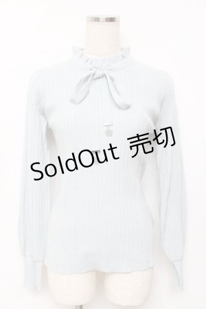 画像: axes femme / 機能付きチャームリボンニット F サックス Y-25-11-22-084-AX-TO-SZ-ZY