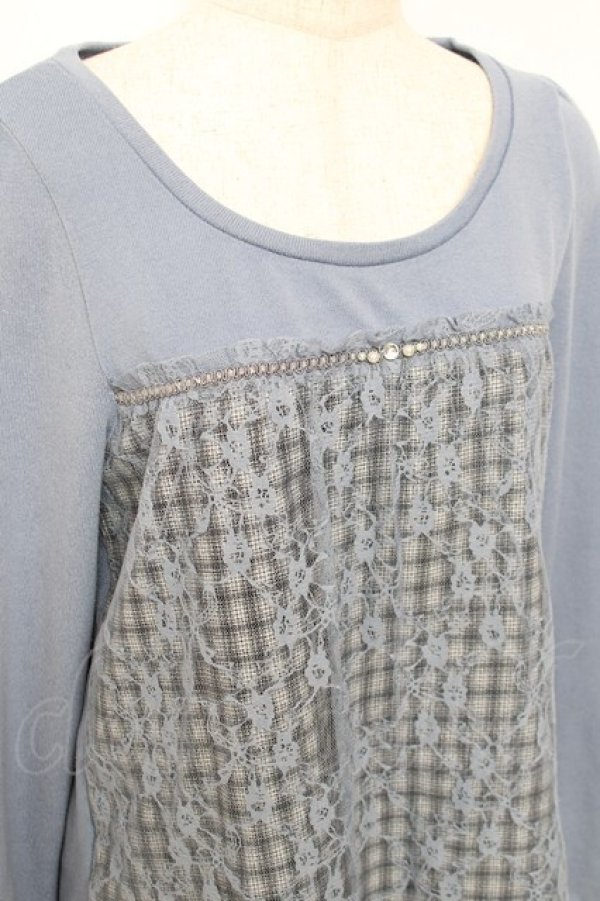 画像3: axes femme / レース重ねトップス M サックス Y-25-11-22-086-AX-TO-SZ-ZI (3)