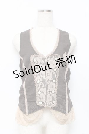 画像: axes femme / 裾刺繍レースベスト M 茶 Y-25-11-22-088-AX-TO-SZ-ZY