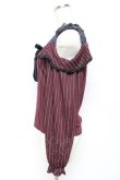 画像2: axes femme POETIQUE / ストライプオフショルトップス M ワイン Y-25-11-22-089-AX-TO-SZ-ZI (2)