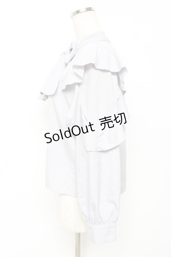 画像2: evelyn / ラインストーンリボンブラウス  グレー Y-25-11-22-094-LO-BL-SZ-ZY (2)