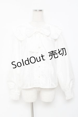 画像: Honey Cinnamon / ビッグカラーリボンブラウス F 白 Y-25-11-22-096-LO-BL-SZ-ZY