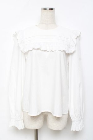 画像: Ank Rouge / スクエア襟ブラウス  白 Y-25-11-22-097-CA-BL-SZ-ZY