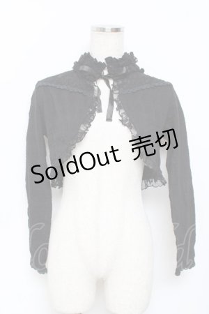 画像: GRAMM / レース切替スタンドカラーショートボレロ  黒 Y-25-11-22-104-HN-TO-SZ-ZY