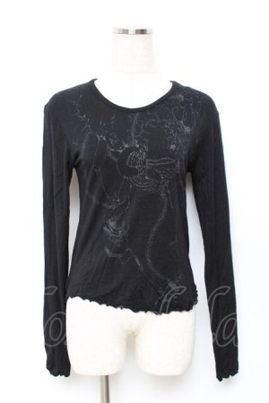 画像: GRAMM / プリントカットソー  黒 Y-25-11-22-107-HN-TO-SZ-ZY