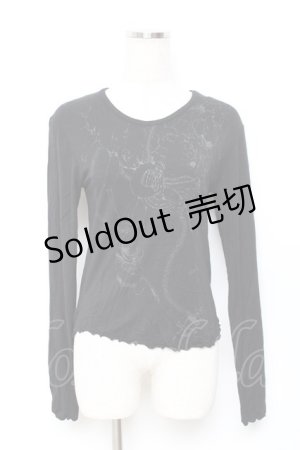 画像: GRAMM / プリントカットソー  黒 Y-25-11-22-107-HN-TO-SZ-ZI