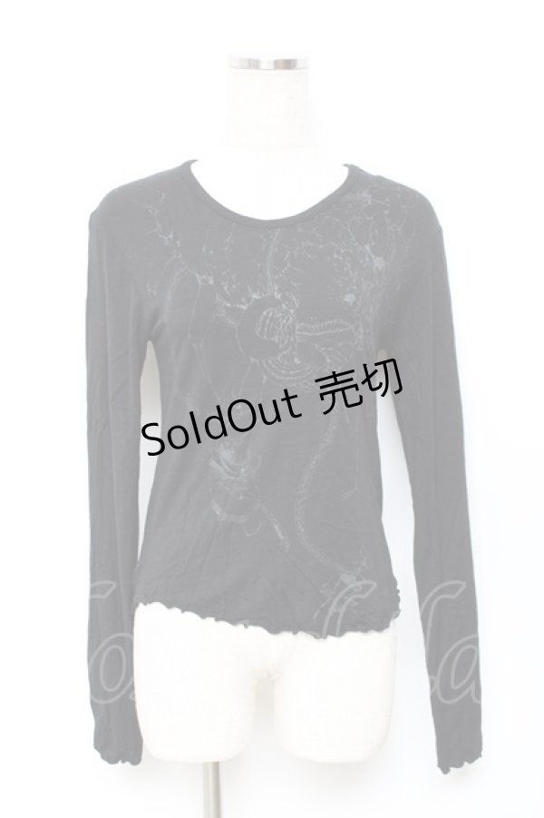 画像1: GRAMM / プリントカットソー  黒 Y-25-11-22-107-HN-TO-SZ-ZI (1)