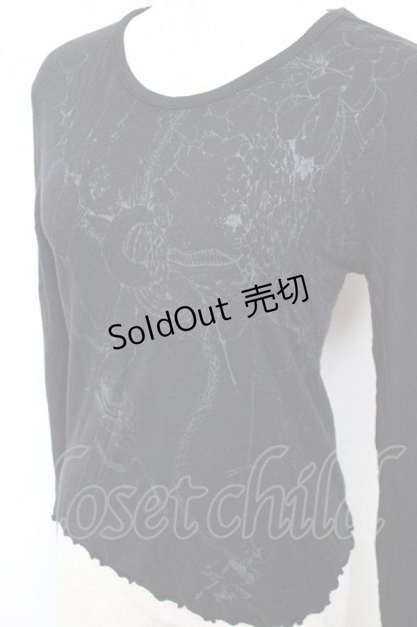 画像3: GRAMM / プリントカットソー  黒 Y-25-11-22-107-HN-TO-SZ-ZI (3)