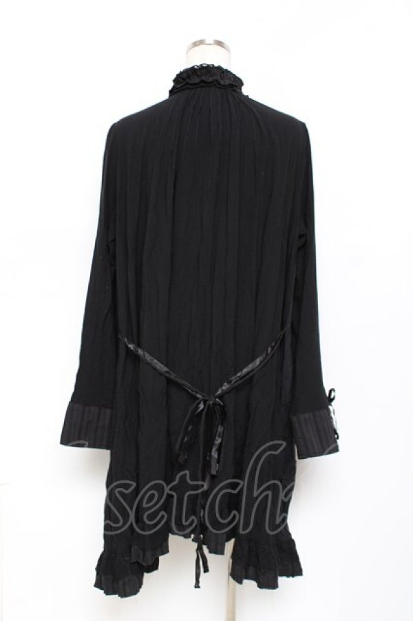 画像2: GRAMM / プリントシャツワンピース  黒 Y-25-11-22-109-HN-OP-SZ-ZY (2)