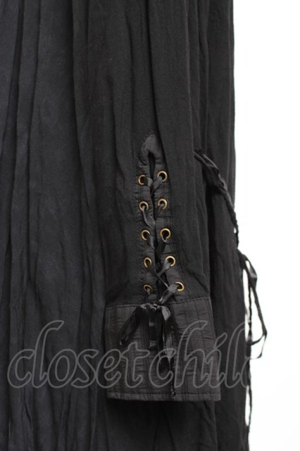 画像3: GRAMM / プリントシャツワンピース  黒 Y-25-11-22-109-HN-OP-SZ-ZY (3)