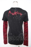 画像2: h.ANARCHY / 飛沫ptレイヤードカットソー  黒×赤 Y-25-11-22-112-HN-TO-SZ-ZY (2)