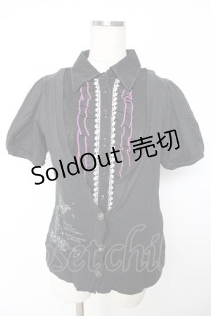 画像: HONEY / レイヤード風ブラウス  黒 Y-25-11-22-114-HN-TO-SZ-ZY