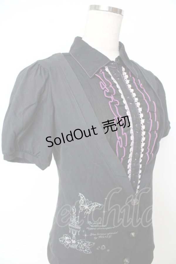 画像3: HONEY / レイヤード風ブラウス  黒 Y-25-11-22-114-HN-TO-SZ-ZY (3)