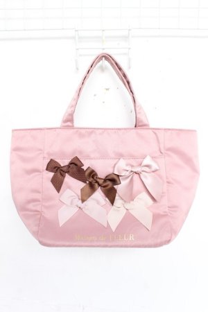 画像: Maison de FLEUR / Chocolatリボントートバッグ  ピンク Y-25-11-22-019-LO-BG-SZ-ZY