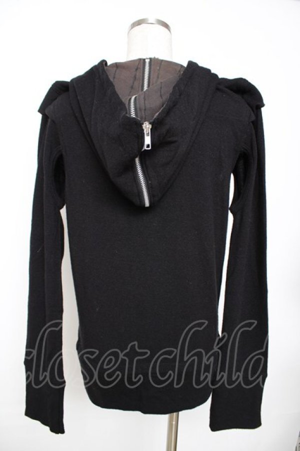 画像2: Sixh / 安ピン刺繍ニットフードパーカー  黒 Y-25-11-22-117-HN-TO-SZ-ZY (2)