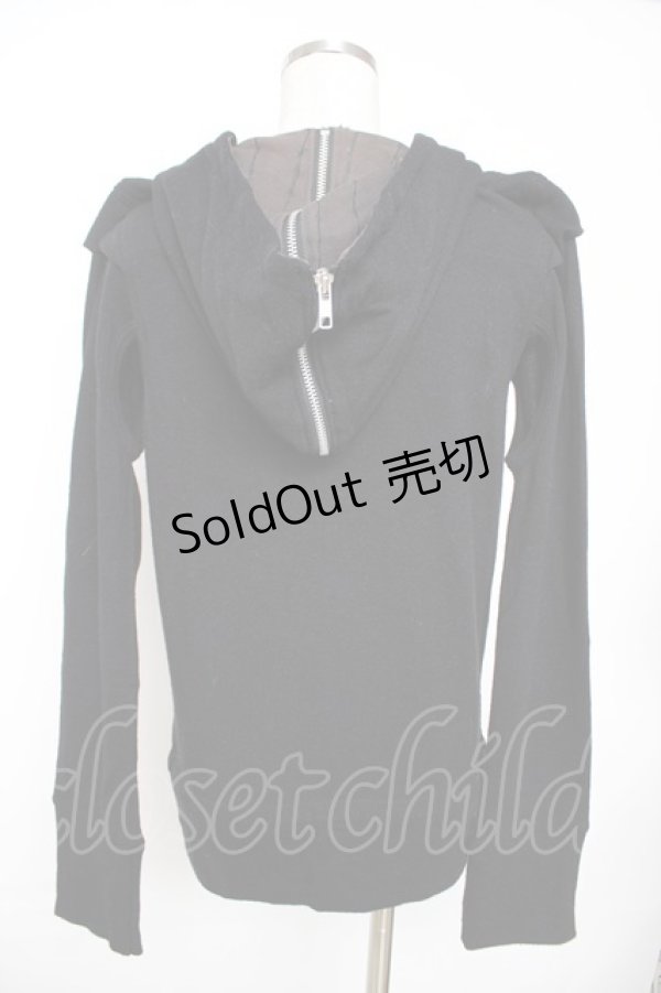 画像2: Sixh / 安ピン刺繍ニットフードパーカー  黒 Y-25-11-22-117-HN-TO-SZ-ZY (2)