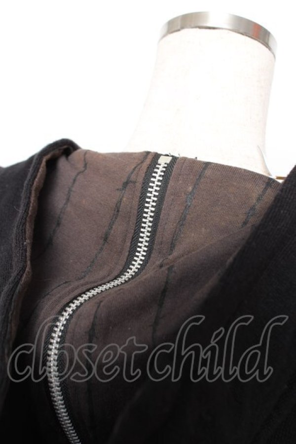 画像3: Sixh / 安ピン刺繍ニットフードパーカー  黒 Y-25-11-22-117-HN-TO-SZ-ZY (3)