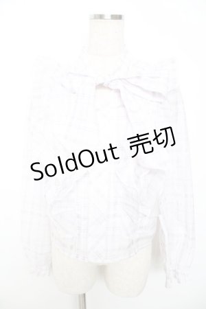 画像: evelyn / チェックフリルブラウス  ラベンダー Y-25-11-22-122-LO-BL-SZ-ZY