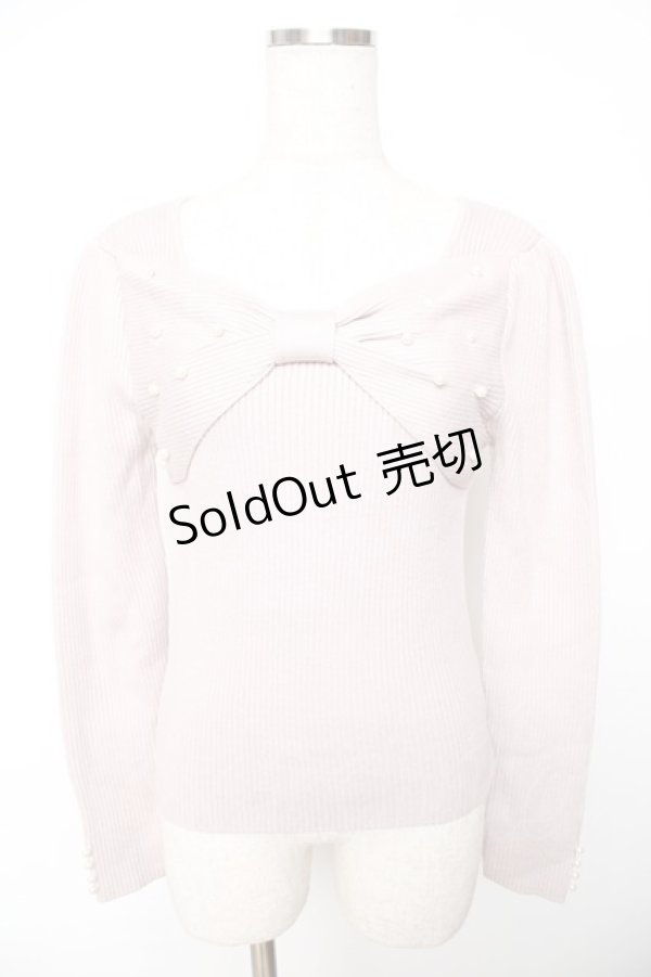 画像1: evelyn / リボン付きニット  ピンク Y-25-11-22-123-LO-TO-SZ-ZY (1)