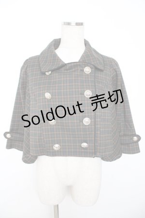 画像: axes femme POETIQUE / ダブルボタンケープジャケット  グリーン Y-25-11-22-127-AX-JA-SZ-ZY