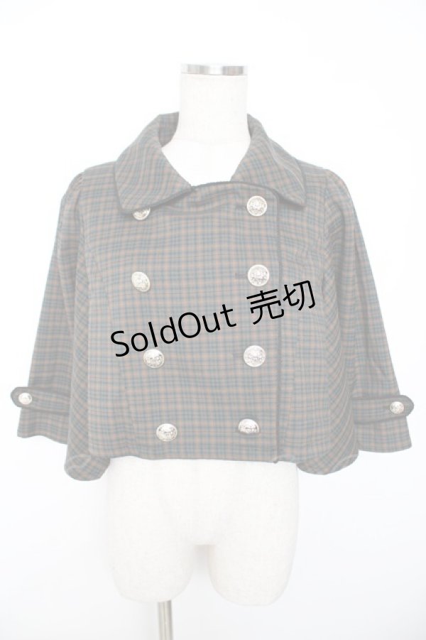 画像1: axes femme POETIQUE / ダブルボタンケープジャケット  グリーン Y-25-11-22-127-AX-JA-SZ-ZY (1)