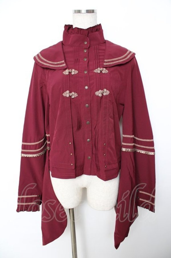 画像1: Desoro Works / 琉球浪漫物語着物袖ぶらうす  ワイン Y-25-11-22-128-GO-BL-SZ-OS (1)