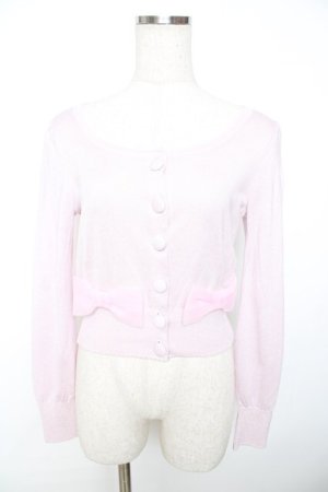 画像: Emily Temple cute / ラメ混オーガンジーリボンカーディガン  ピンク Y-25-11-22-129-ET-TO-SZ-ZY