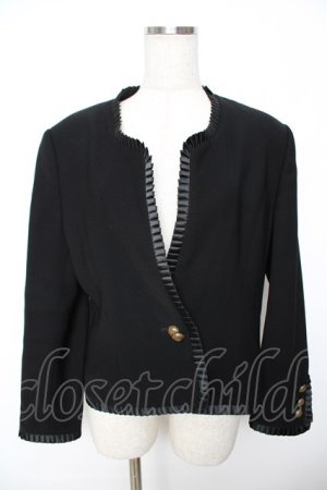 画像: KANEKO ISAO / フリル付きジャケット  黒 Y-25-11-22-130-EL-JA-SZ-ZY