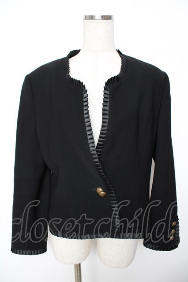 画像1: KANEKO ISAO / フリル付きジャケット  黒 Y-25-11-22-130-EL-JA-SZ-ZY (1)