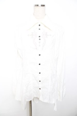 画像: Ozz Croce / 刺繍入り燕尾ブラウス  白 Y-25-11-22-136-OO-BL-SZ-ZY