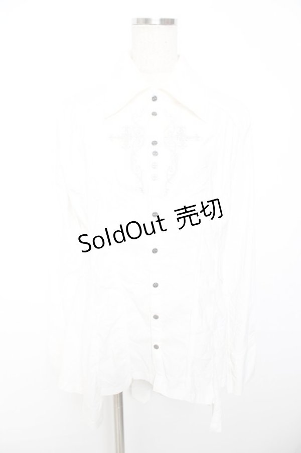 画像1: Ozz Croce / 刺繍入り燕尾ブラウス  白 Y-25-11-22-136-OO-BL-SZ-ZY (1)