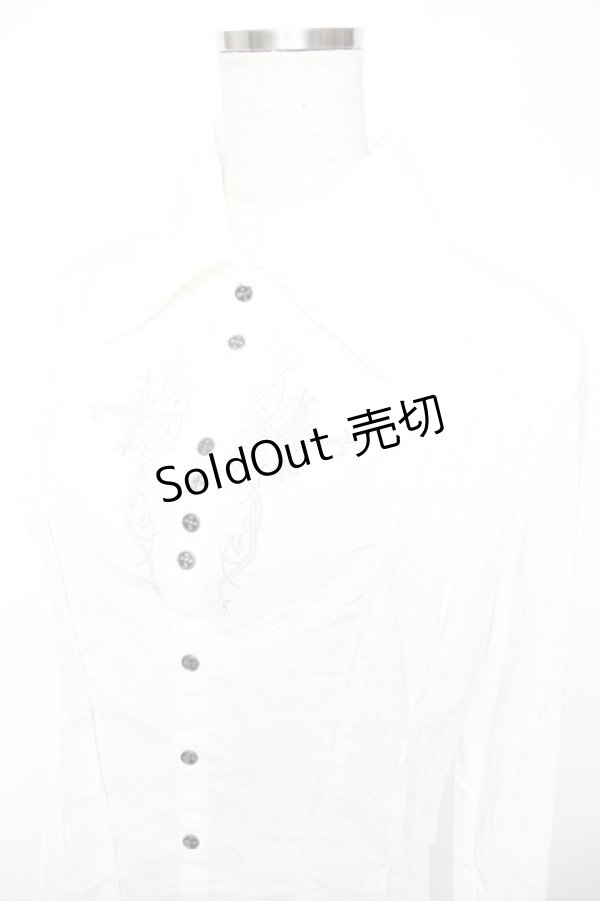 画像3: Ozz Croce / 刺繍入り燕尾ブラウス  白 Y-25-11-22-136-OO-BL-SZ-ZY (3)