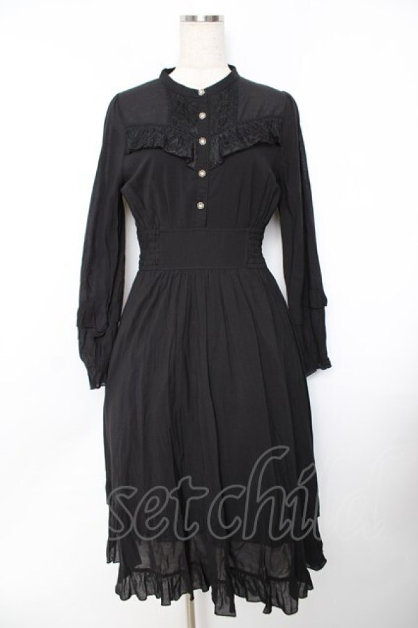 画像1: axes femme / フリルワンピース F 黒 Y-25-11-22-146-AX-OP-SZ-ZI (1)