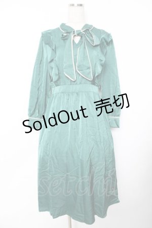 画像: axes femme / 配色パイピングボウタイワンピース F グリーン Y-25-11-22-147-AX-OP-SZ-ZI