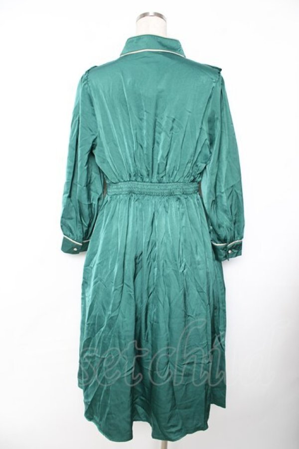 画像2: axes femme / 配色パイピングボウタイワンピース F グリーン Y-25-11-22-147-AX-OP-SZ-ZI (2)