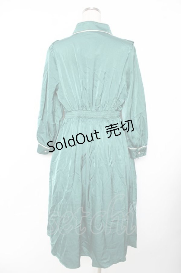 画像2: axes femme / 配色パイピングボウタイワンピース F グリーン Y-25-11-22-147-AX-OP-SZ-ZI (2)