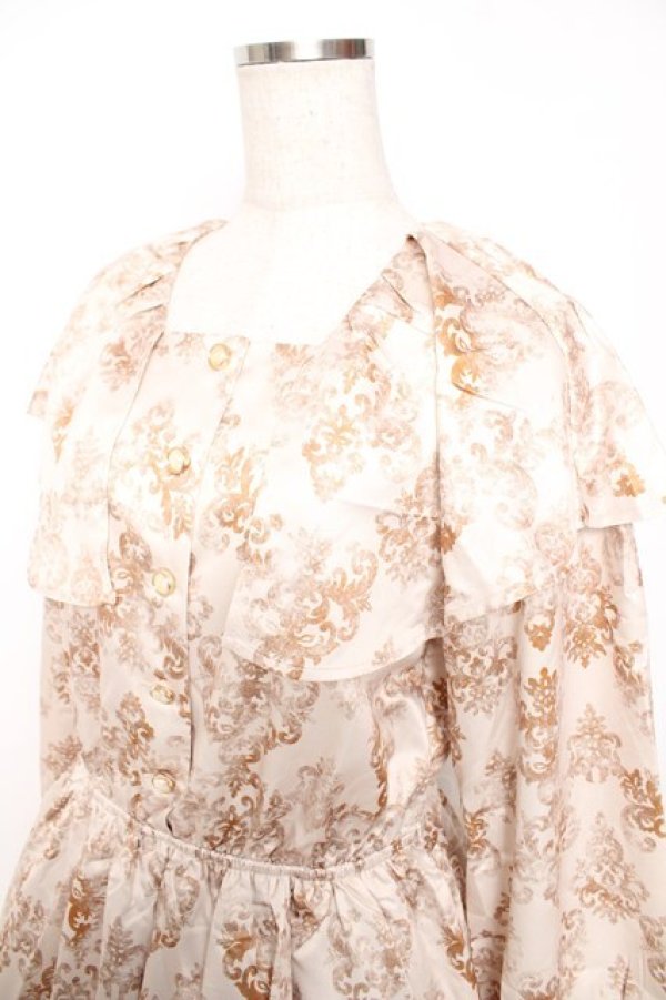 画像3: axes femme Nostalgic / ヴィンテージダマスク柄ワンピース F ベージュ Y-25-11-22-151-LO-OP-SZ-ZI (3)