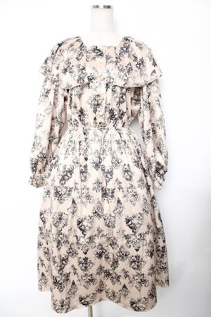 画像: axes femme Nostalgic / ヴィンテージダマスク柄ワンピース F 黒 Y-25-11-22-152-LO-OP-SZ-ZY