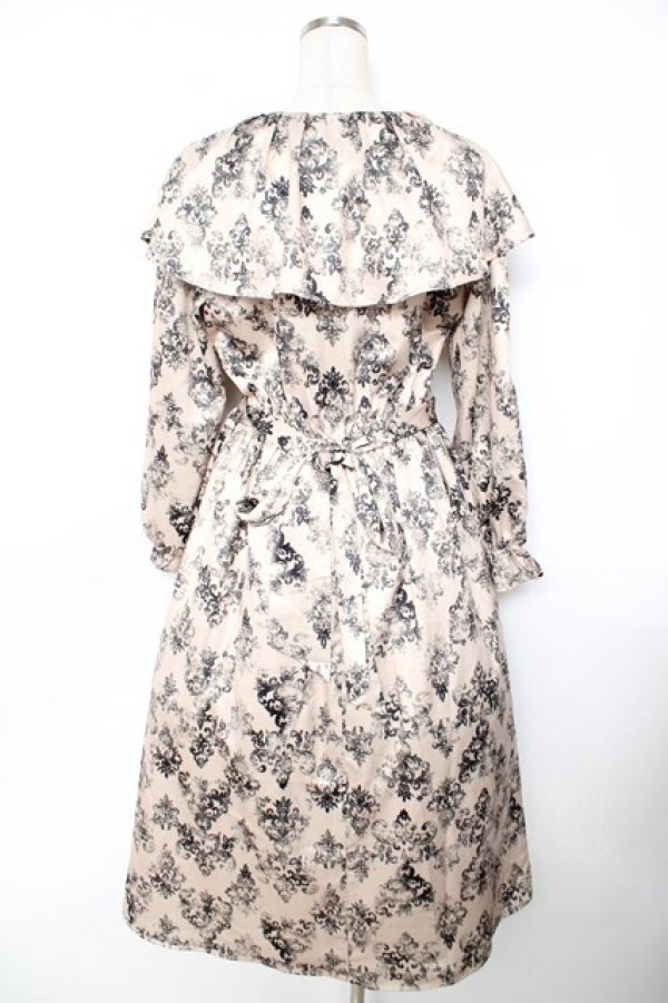 画像2: axes femme Nostalgic / ヴィンテージダマスク柄ワンピース F 黒 Y-25-11-22-152-LO-OP-SZ-ZI (2)